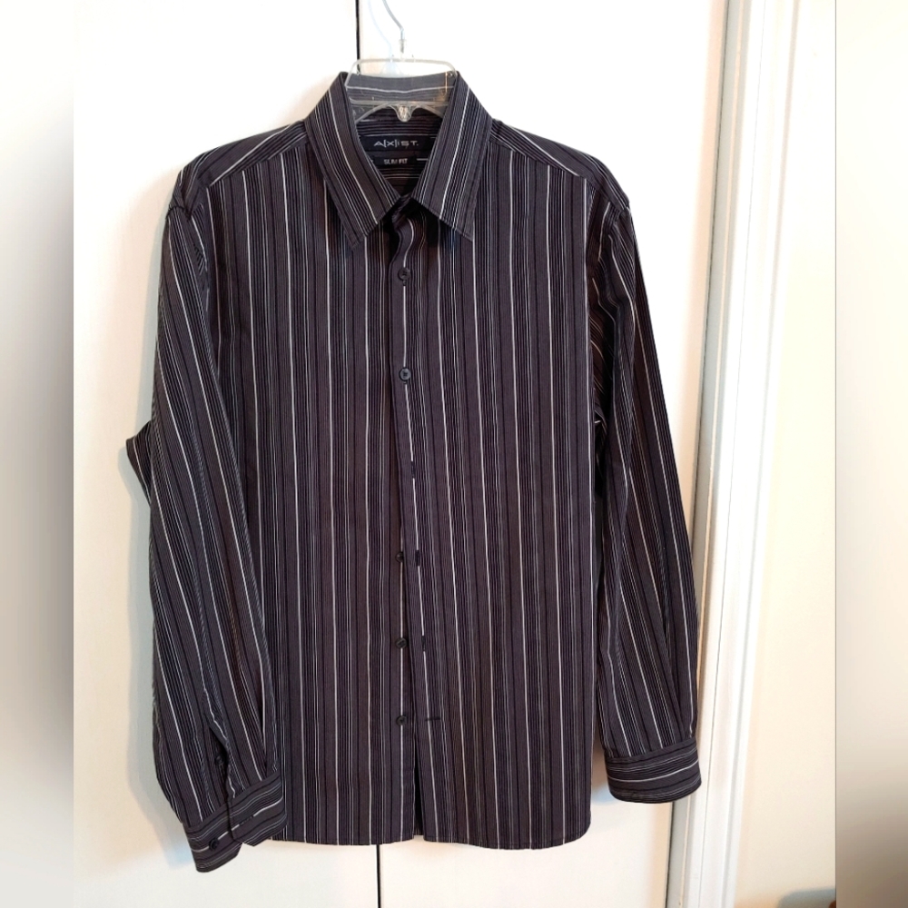 Axist Mens Long Sleeved Shirt - Slim Fit - Size Large